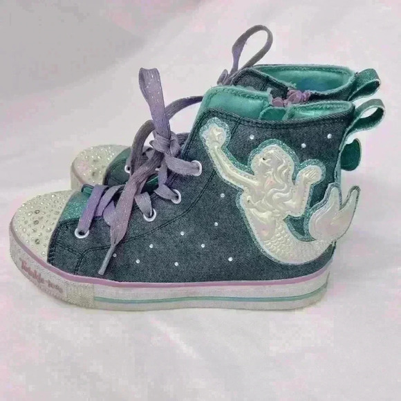 Sketchers girls Twinkle Lite Magnificent Mermaid sneakers. - Picture 2 of 11